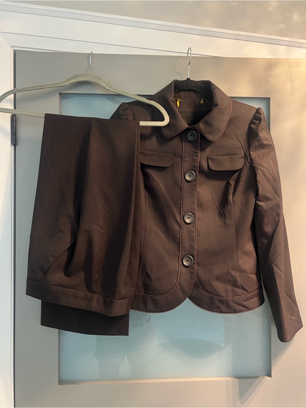 Louis Vuitton Brown Two-Piece Pantsuit Jacket & Trousers